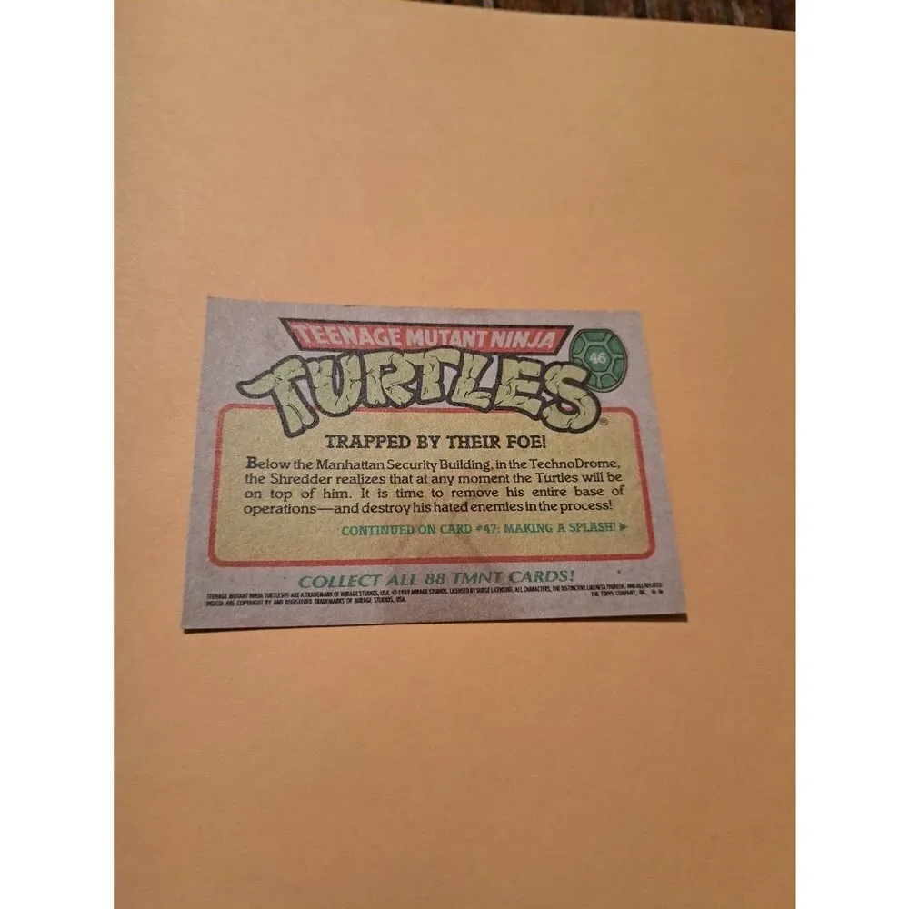 1989 Topps TMNT Trading Card 46 Teenage Mutant Ninja Turtles - Picture 2 of 3